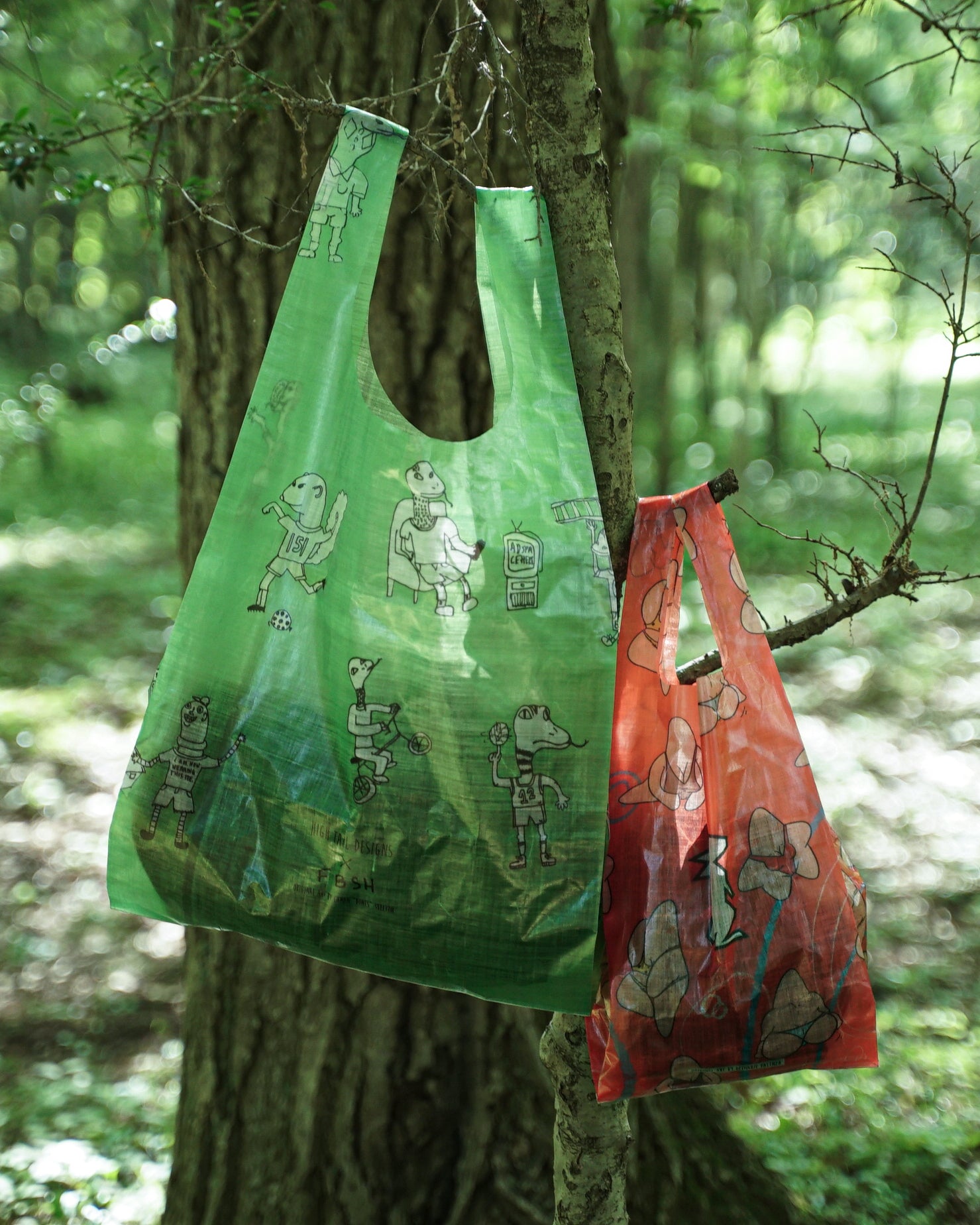 HIGH TAIL DESIGNS × ARTcollaboration Ultralight Shopping Bag ショッピングバッグ ハイテールデザイン  登山 トレラン UL 山と道-