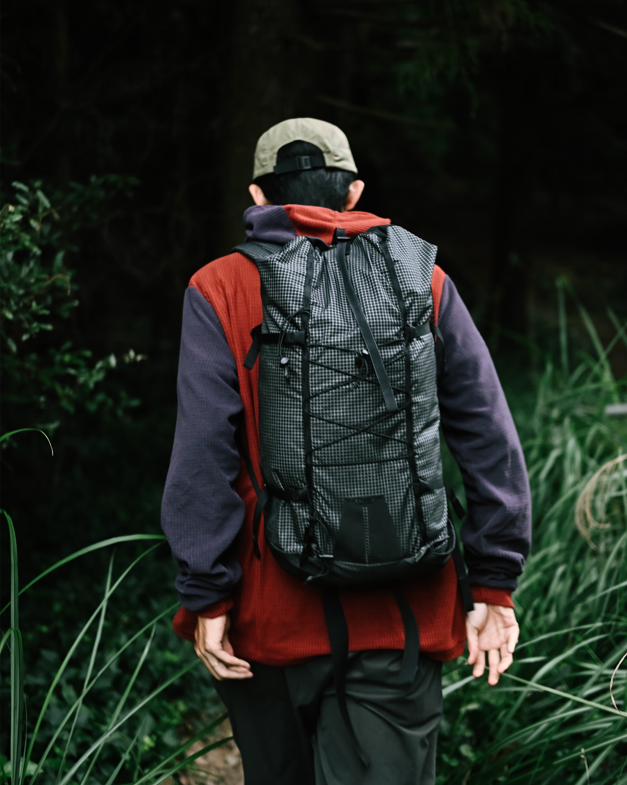 Sambob Microgrid Hoodie - midnight purple / サンボブ マイクログリッドフーディ ミッドナイトパープル