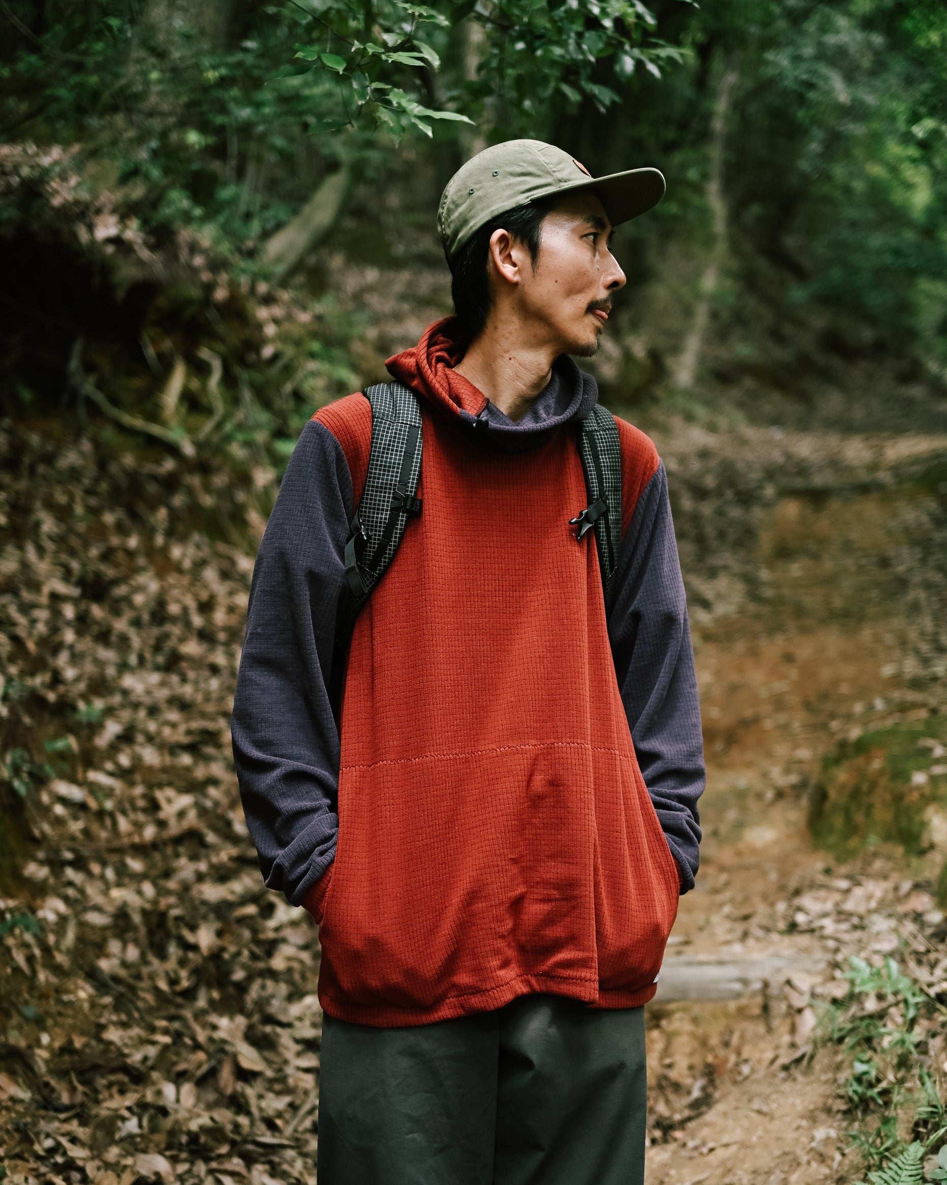 Sambob Microgrid Hoodie - midnight purple / サンボブ マイクログリッドフーディ ミッドナイトパープル
