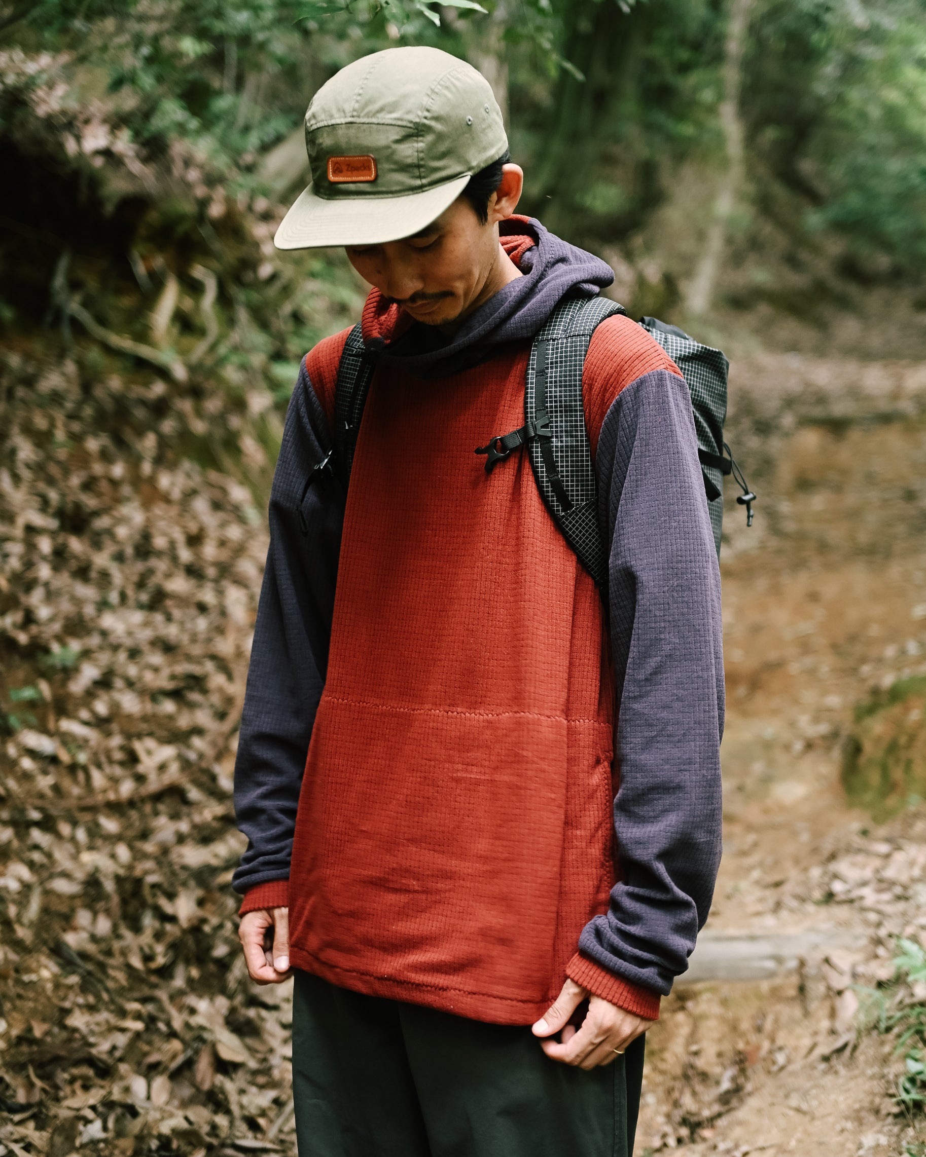 Sambob Microgrid Hoodie - midnight purple / サンボブ マイクログリッドフーディ ミッドナイトパープル