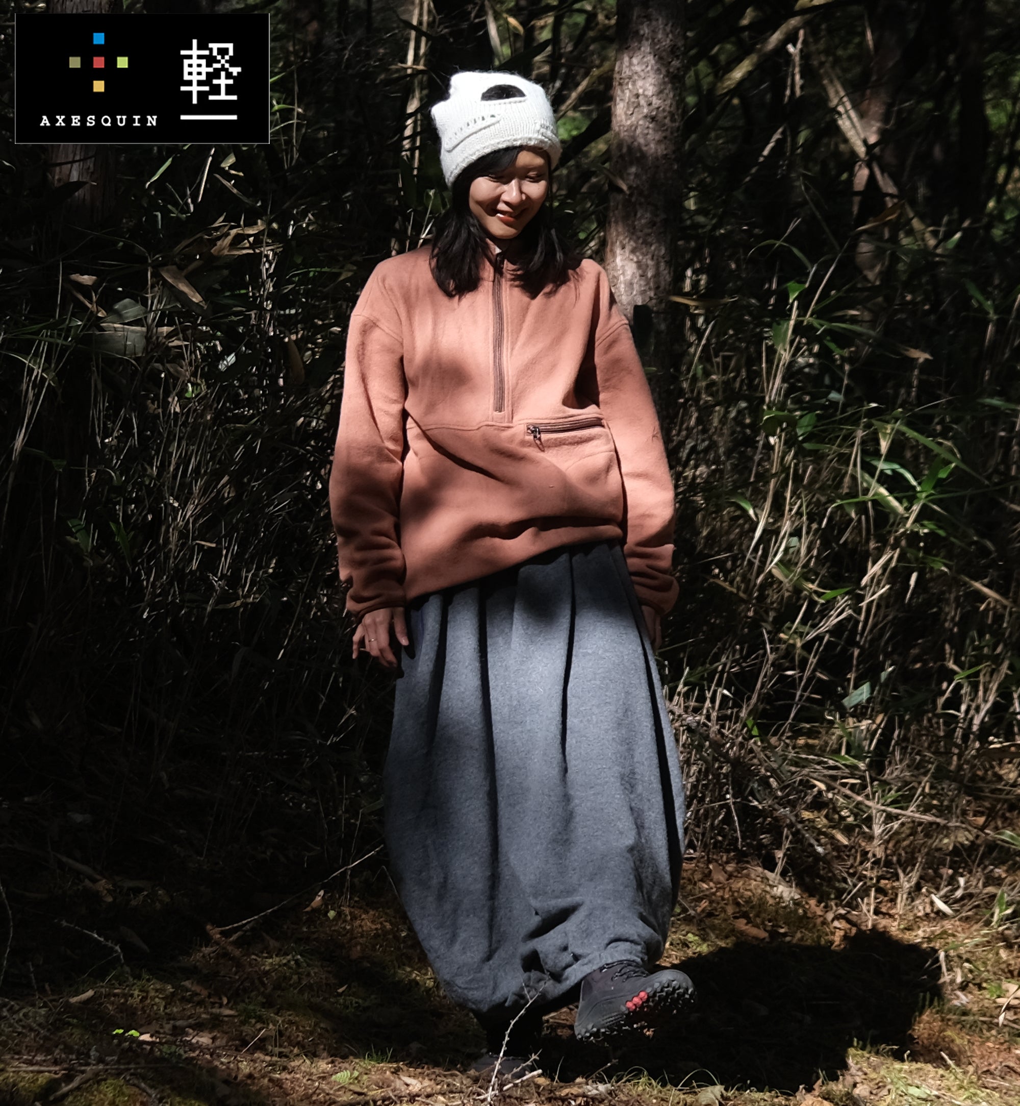 AXESQUIN × Moonlightgear WOOL FLEECE アグラスカート 軽Edition